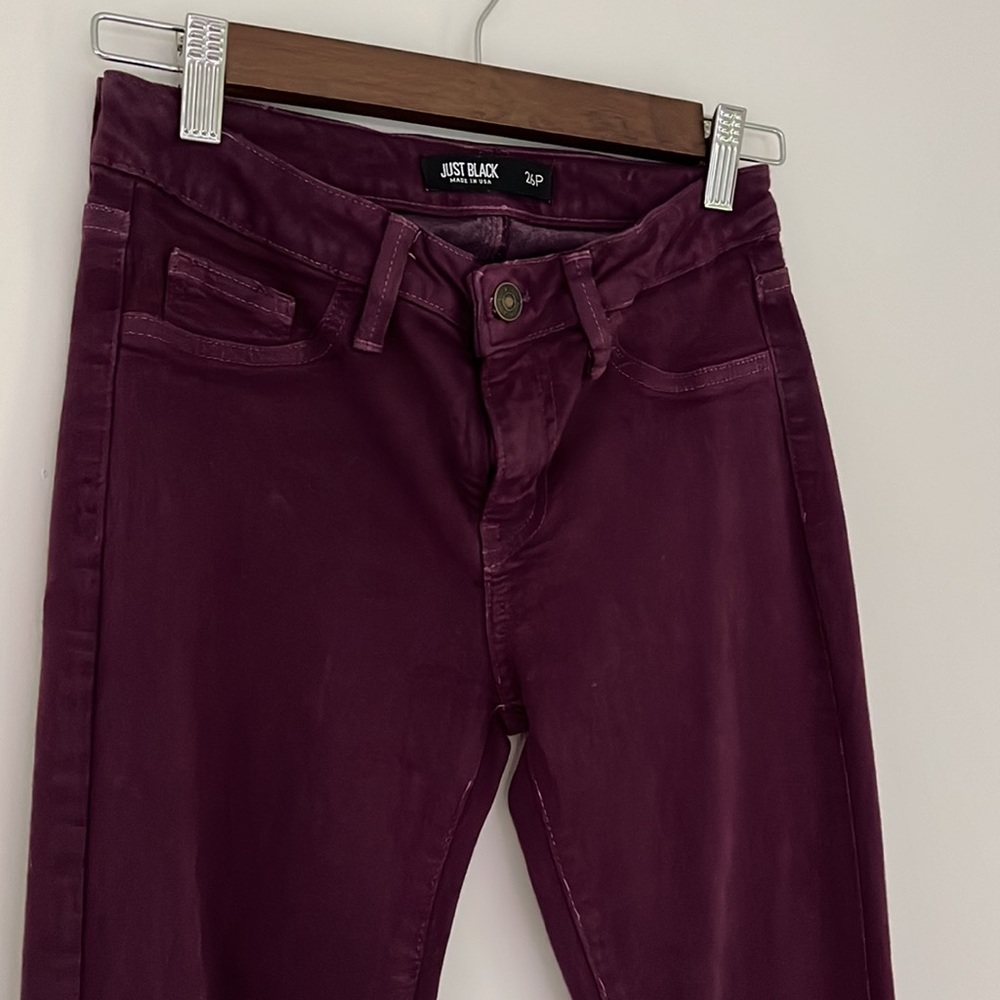 Women’s Just Black Purple Skinny Jeans Size 26P